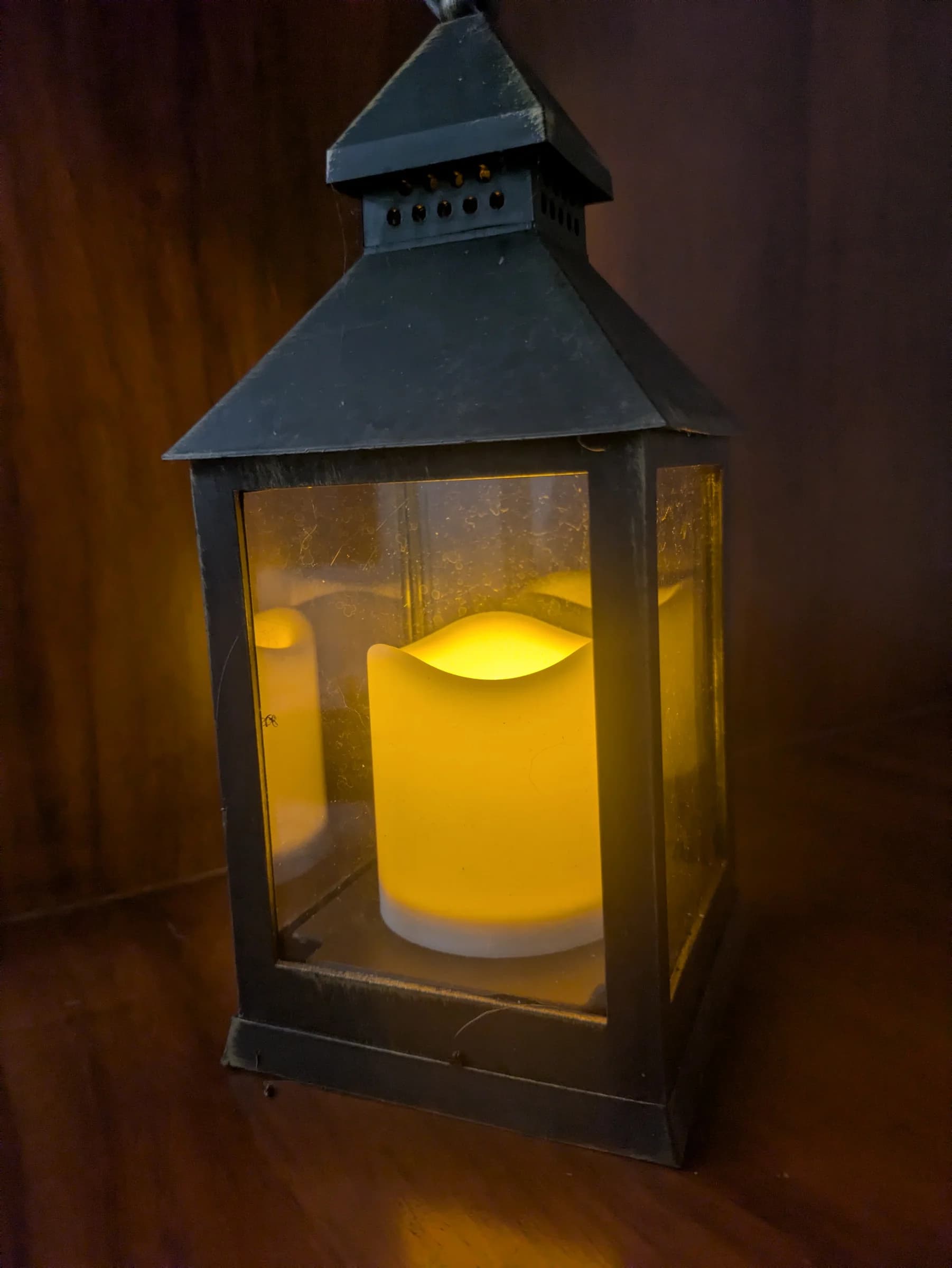 Picture of a lantern glowing orange